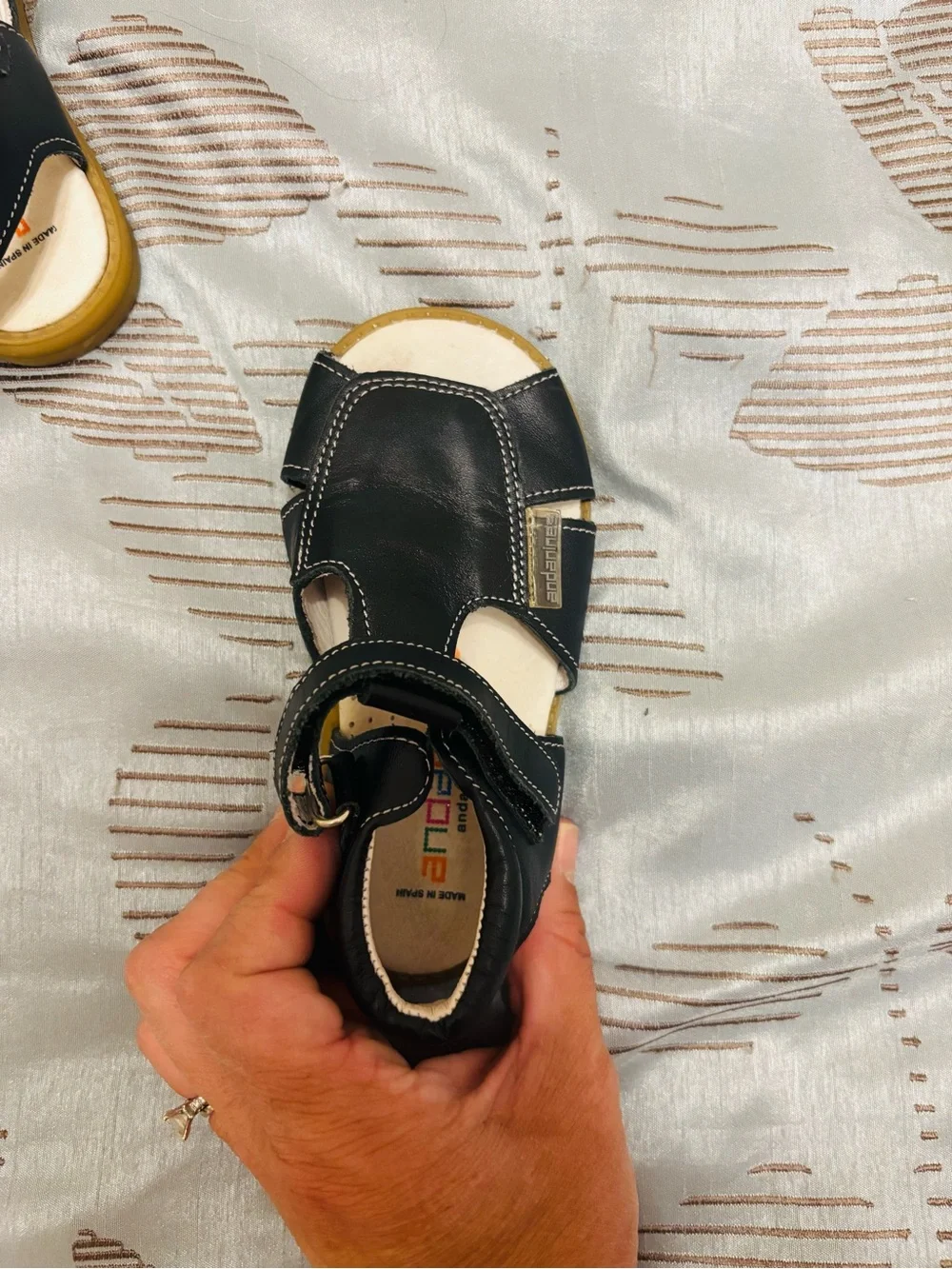 Andanines Leather Sandals | EU 23 | Navy Blue | Made in Spain | Like New